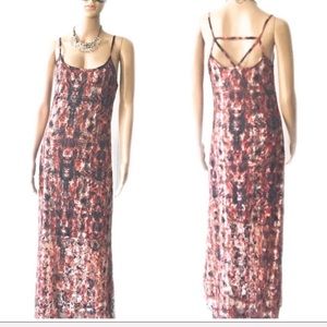💃🏽 Fire Los Angeles Floral Maxi Dress L